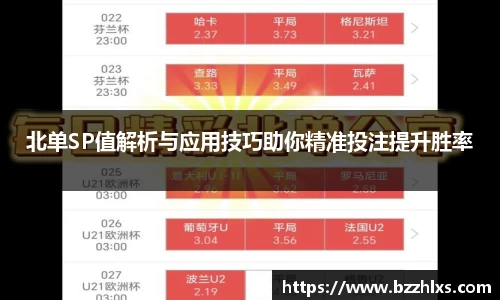 北单SP值解析与应用技巧助你精准投注提升胜率