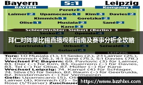 拜仁对阵莱比锡直播观看指南及赛事分析全攻略